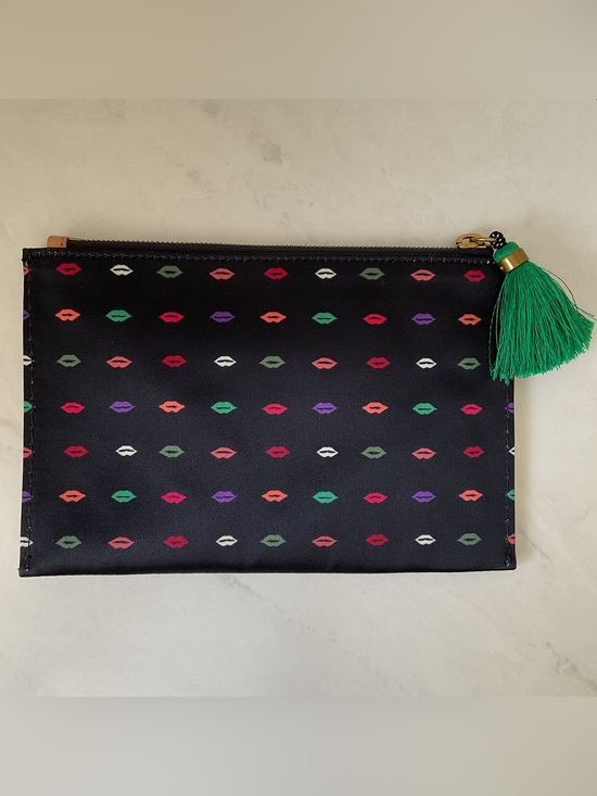 J. Crew Handbags - J. Crew Lips Print Clutch Navy NWT